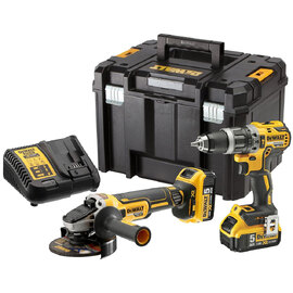 Набор аккумуляторных инструментов DeWalt DCK2080P2T (Шуруповерт DCD796 + МШУ DCG405) — Фото 1